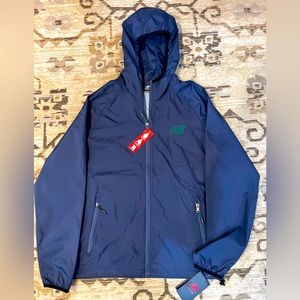 NEW BALANCE Full Zip WINDBREAKER Mens Small Blue/Green NWT